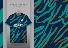 Stoffmusterdesign für Sport-T-Shirts, Fußballtrikots, Lauftrikots, Trikots, Trainingstrikots, blaues Wellenmuster. vektor