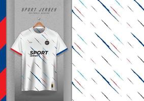 Stoffmusterdesign für Sport-T-Shirts, Fußballtrikots, Lauftrikots, Trikots, Turntrikots, weiß vektor