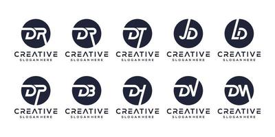 set buchstabe d monogramm logo design vektor