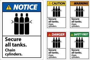 lägga märke till tecken säkra Allt tankar, kedja cylindrar vektor