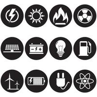 Energie-Icon-Set. strom- und stromvektorillustration. vektor