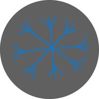 blaue einfache Schneeflocke, Symbolillustration, Vektor auf weißem Hintergrund