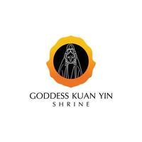 Göttin Kuan Yin Logo Icon Design Vektor