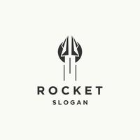 Rakete Logo Symbol flache Designvorlage vektor
