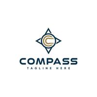 brev c kompass logotyp mönster vektor