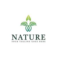 Logo Natur Blatt Menschen Design Vektor