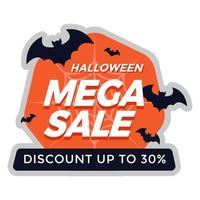 halloween vektor mega försäljning rabatt märka med polygon bakgrund