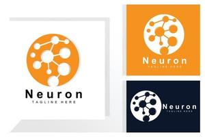 neuron logo design vektor nervenzelle illustration molekulare dna gesundheitsmarke