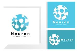 neuron logo design vektor nervenzelle illustration molekulare dna gesundheitsmarke