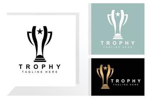 trofén logotyp design, tilldela vinnare mästerskap trofén vektor, Framgång varumärke vektor