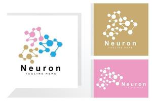 neuron logo design vektor nervenzelle illustration molekulare dna gesundheitsmarke