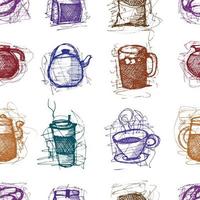 kaffe hus sömlös mönster för tapet, social media, tryckbar papper, textil- bakgrund. vektor