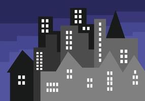 pixel stad illustration. vektor grafik av en natt lösning.