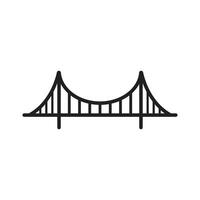 eps10 schwarzer Vektor Golden Gate Bridge Linie Kunstsymbol isoliert auf weißem Hintergrund. Hängebrücken-Umrisssymbol in einem einfachen, flachen, trendigen, modernen Stil für Ihr Website-Design, Logo und mobile App