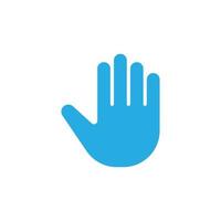 eps10 blå vektor handflatan hand abstrakt fast konst ikon isolerat på vit bakgrund. sluta eller Nej hand fylld symbol i en enkel platt trendig modern stil för din hemsida design, logotyp, och mobil app
