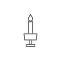 eps10 grauer Vektor Candlestick abstrakte Linie Kunstsymbol isoliert auf weißem Hintergrund. Kerzenhalter-Umrisssymbol in einem einfachen, flachen, trendigen, modernen Stil für Ihr Website-Design, Logo und mobile App