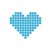 eps10 blauer Vektor Pixelkunst Herz abstrakte solide Symbol isoliert auf weißem Hintergrund. Liebessymbol in einem einfachen, flachen, trendigen, modernen Stil für Ihr Website-Design, Logo und mobile Anwendung
