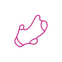 eps10 rosa Vektor Ingwerwurzel abstrakte Linie Kunstsymbol isoliert auf weißem Hintergrund. Gemüseumrisssymbol in einem einfachen, flachen, trendigen, modernen Stil für Ihr Website-Design, Logo und mobile Anwendung