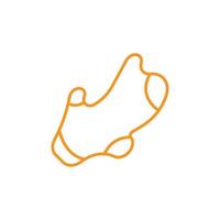 eps10 Orange Vektor Ingwerwurzel abstrakte Linie Kunstsymbol isoliert auf weißem Hintergrund. Gemüseumrisssymbol in einem einfachen, flachen, trendigen, modernen Stil für Ihr Website-Design, Logo und mobile Anwendung