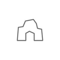 eps10 grå vektor förhistorisk grotta Hem linje konst ikon isolerat på vit bakgrund. sten ålder översikt symbol i en enkel platt trendig modern stil för din hemsida design, logotyp, och mobil app