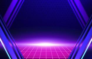 violett cyberpunk utformat ljus på horisont neon bakgrund vektor