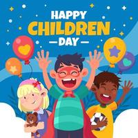 lächelnde Kinder feiern Kindertag vektor