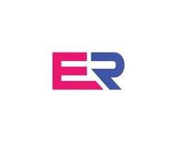 er re logotyp design vektor mall