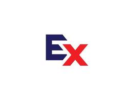 ex xe logotyp design vektor mall