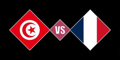 tunesien vs frankreich flaggenkonzept. Vektor-Illustration. vektor