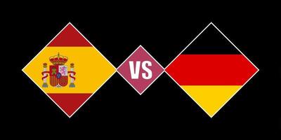 Spanien vs Tyskland flaggkoncept. vektor illustration.