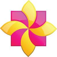 abstrakt fyra kronblad blomma logotyp illustration i trendig och minimal stil vektor