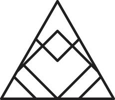 abstrakt pyramid triangel logotyp illustration i trendig och minimal stil vektor