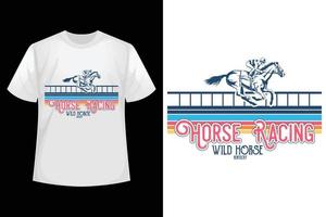 häst tävlings, vild häst - häst tävlings t-shirt design mall vektor