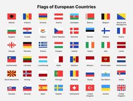 Flaggen der europäischen Länder. Flaggen der Länder in Europa. vektor