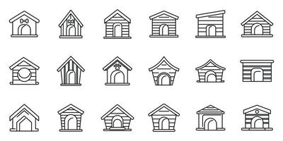 Hundezwinger-Symbole setzen Umrissvektor. Haustierzubehör vektor