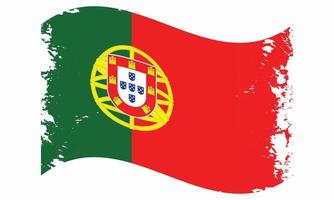 Portugal gewelltes Grunge-Bürsten-Flaggendesign vektor