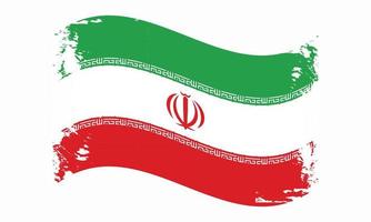 iran gewelltes grunge pinsel flaggendesign vektor