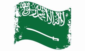 saudi-arabienwavy grunge brush flag design vektor