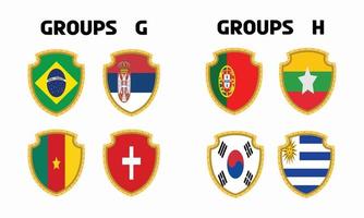 värld fotboll mästerskap grupper g h tabell match schema vektor