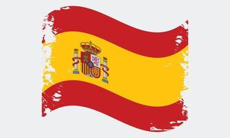 spanien gewelltes grunge pinsel flaggendesign vektor