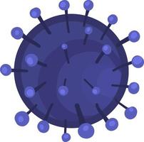 blauer runder Virus, Illustration, Vektor auf weißem Hintergrund