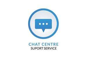 Chat-Center-Support-Service mit Nachrichtensymbol. vektor