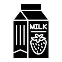 jordgubb mjölk ikon stil vektor