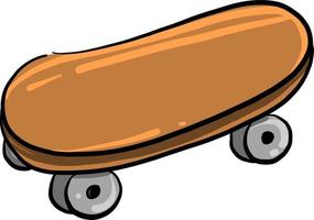 gul skateboard, illustration, vektor på vit bakgrund