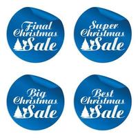 blå jul försäljning klistermärken final, super, stor, bäst vektor