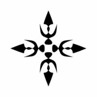 svart mandala stam- treudd symbol logotyp på vit bakgrund. stencil dekal tatuering design. platt vektor illustration.