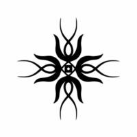svart mandala stam- treudd symbol logotyp på vit bakgrund. stencil dekal tatuering design. platt vektor illustration.
