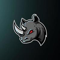 Nashorn-Maskottchen-Logo-Sportteam - Esport-Logo-Vektorillustration vektor