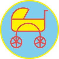 Kinderwagen, Illustration, Vektor auf weißem Hintergrund.