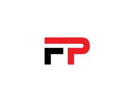 fp pf logotyp design vektor mall